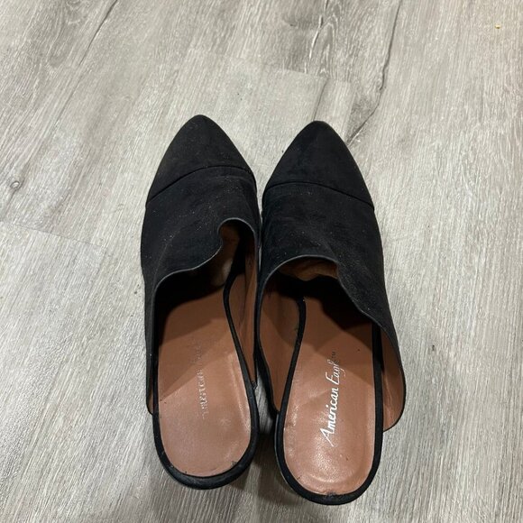 American Eagle Black Mule Point Toe Faux Suede Women's Size 9.5 - Picture 5 of 7